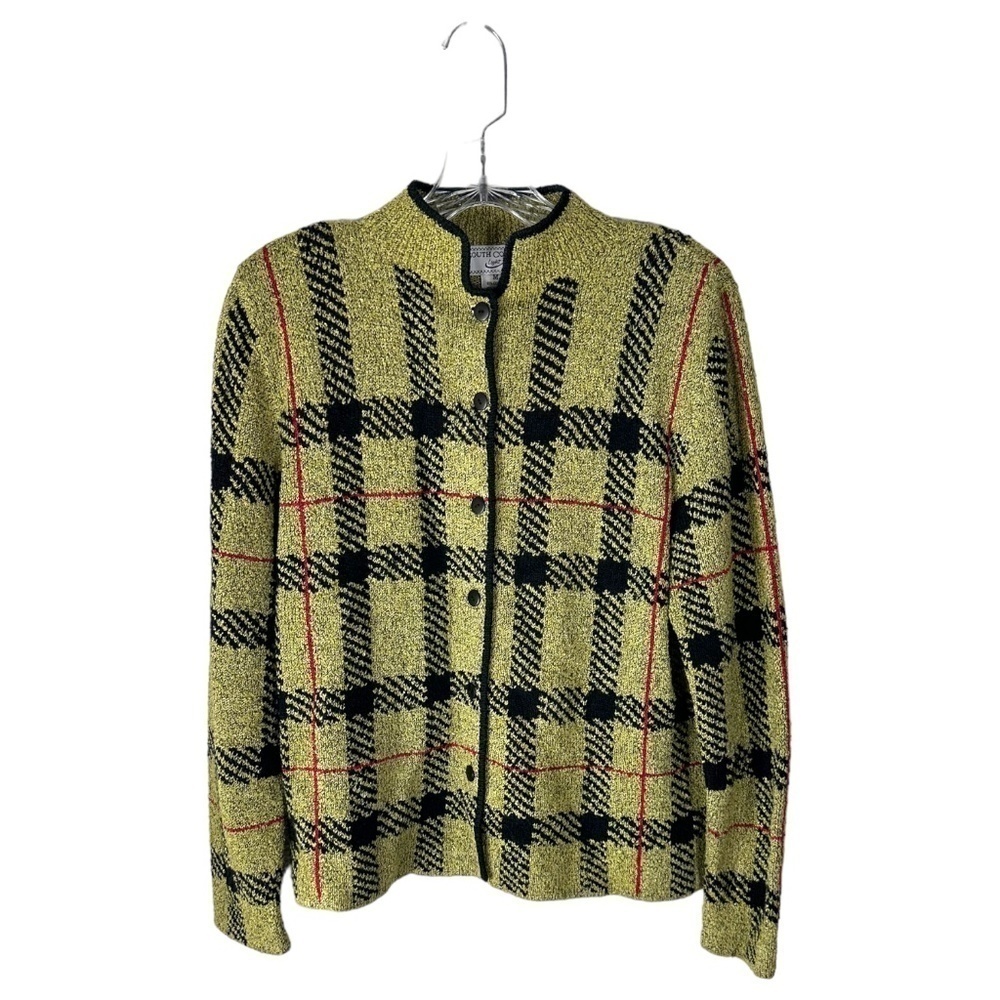 South Cotton Knit Sweater Vintage Button Up SZ M